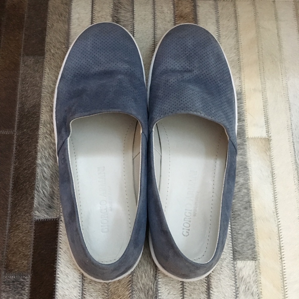 Giorgio Armani Men’s Blue Suede Loafers